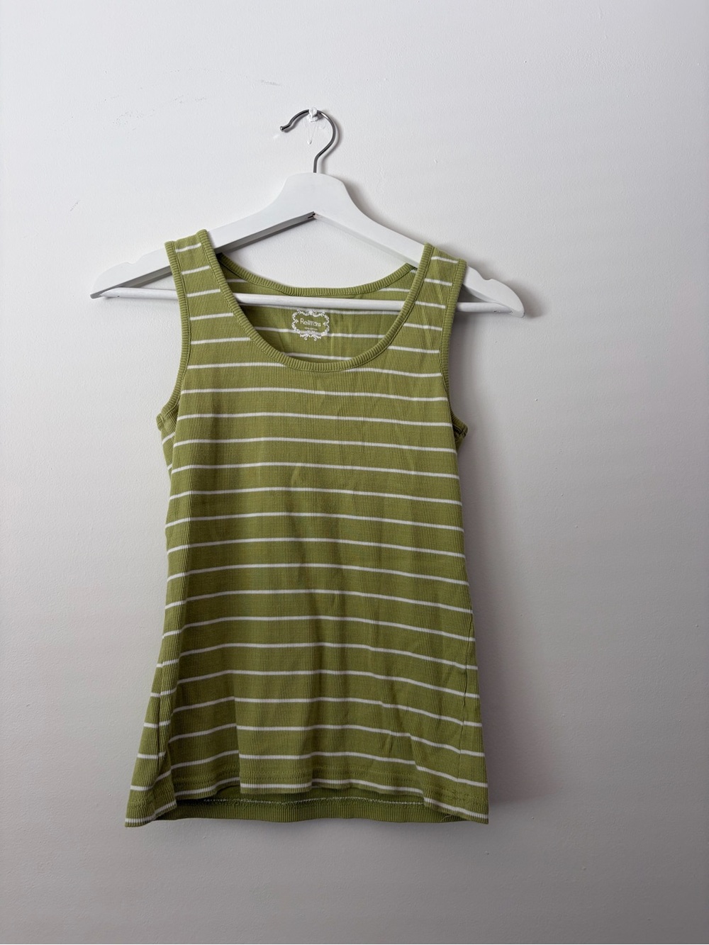 Striped Olive Green Tank Top - Reitmans 100% Cotton